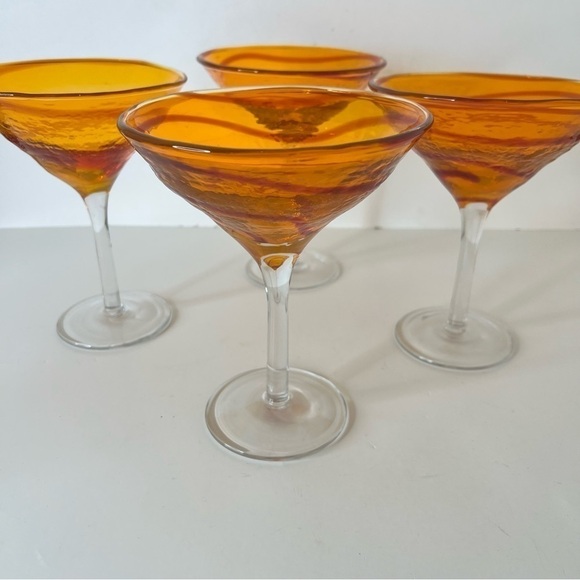 Vintage Hand Blown Margarita Glasses - Picture 6 of 8